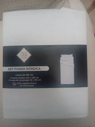 Juego Funda Nórdica Cama 90 Algodón Percal