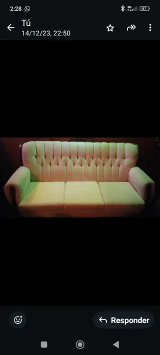 Sofá de tela beige. Impecable. Oferta!!!!