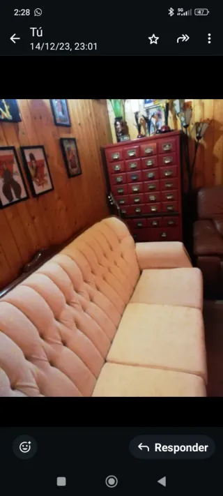 Sofá de tela beige. Impecable. Oferta!!!!