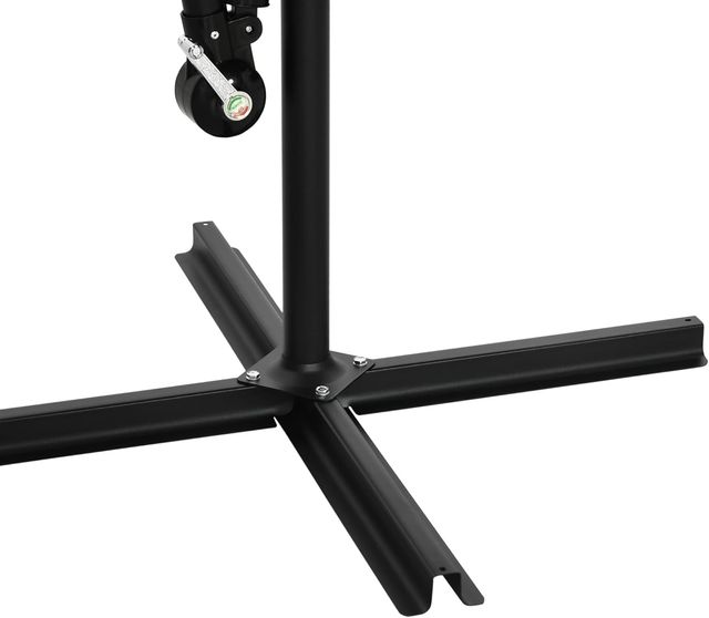 Sombrilla Descentrada 3X3 M Con Mosquitera, Base Cruzada, Ventilaciones Y Manivela, Sombrilla De Jardín Inclinable Y Giratoria A 360° En Acero Y Poliéster, Protección UV, Verde