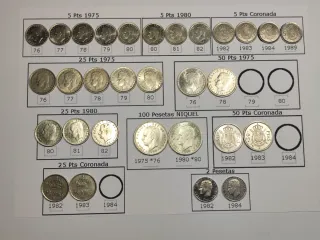 Lote 30 Monedas JUAN CARLOS I (níquel) DIFERENTES