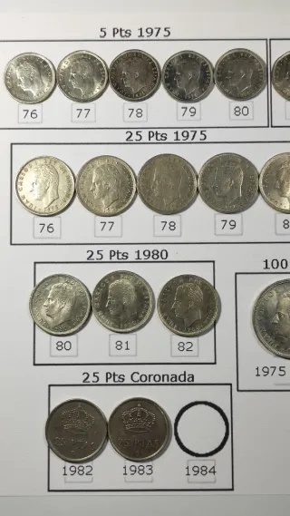 Lote 30 Monedas JUAN CARLOS I (níquel) DIFERENTES