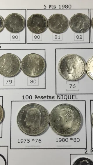 Lote 30 Monedas JUAN CARLOS I (níquel) DIFERENTES