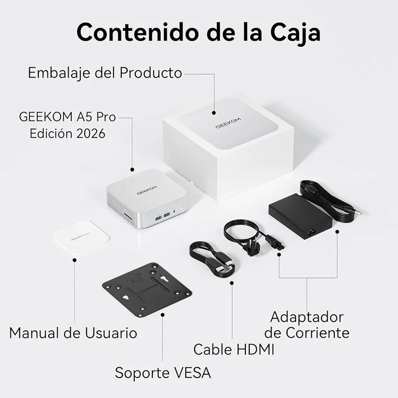 Mini PC (PRECINTADO) GEEKOM A5 Pro Edición 2026 afbeelding 7