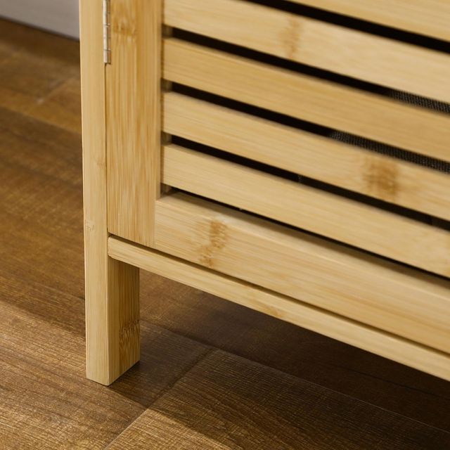 Zapatero de 8 Estantes en 3 Niveles con Manijas, Mueble Zapatero de Bambú para Sala de Estar y Entrada, 100X35X80 Cm, Color Madera