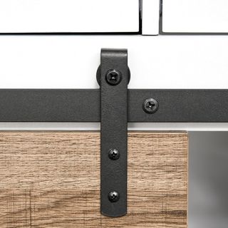 Credenza Con 2 Cajones, Estantes Abiertos Y Soporte Para Botellas, Credenza De Cocina Rústica En Madera Y Metal, 80X39X86 Cm, Blanco Y Color Madera