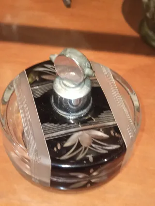 Juego perfumeros cristal Art decó Checo