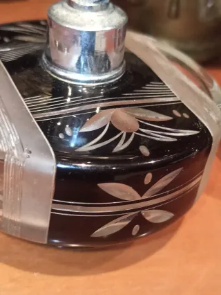 Juego perfumeros cristal Art decó Checo