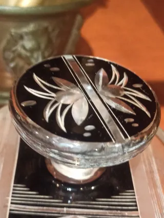 Juego perfumeros cristal Art decó Checo