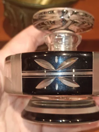 Juego perfumeros cristal Art decó Checo