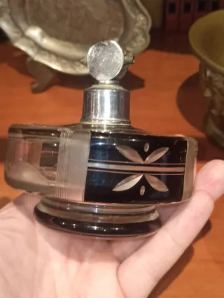 Juego perfumeros cristal Art decó Checo