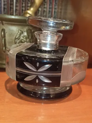 Juego perfumeros cristal Art decó Checo