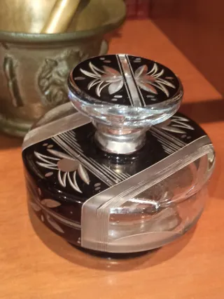 Juego perfumeros cristal Art decó Checo