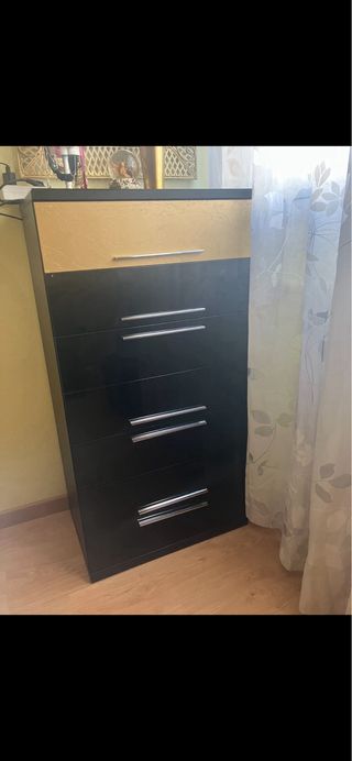 Sinfonier negro y dorado con tapa de cristal