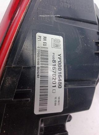 Opel 22482976 yp00016480 piloto trasero grandland