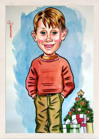 Caricatura artesanal personalizada tipo cómic