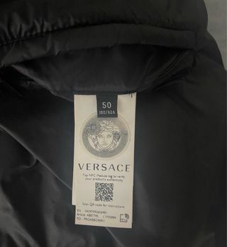 Chaqueta plumón negra Versace hombre L (50)