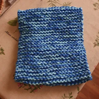 Buff Cuello Lana Azul / Azul claro,Artesana Unisex