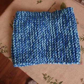 Buff Cuello Lana Azul / Azul claro,Artesana Unisex