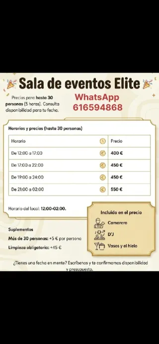 "Alquiler Sala de Eventos "Elite" – ¡Tu fiesta !