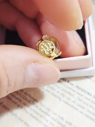 Charm Colgante Globo Corazón Copo Nieve Dorado