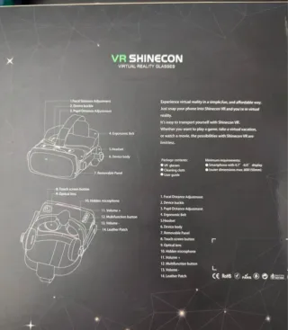 Visore VR Shinecon Smartphone 3D/360 Nuovo