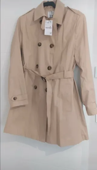 Gabardina Stradivarius Beige Talla XL