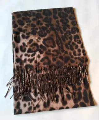 Pashmina Lana Viscosa Estampado Animal Marrón