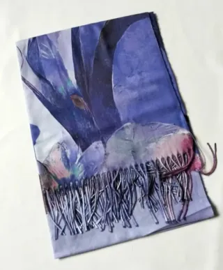 Pashmina Lana Viscosa Estampada Malva