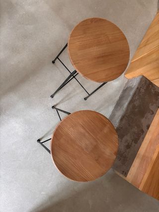 Taburete regulable madera y metal