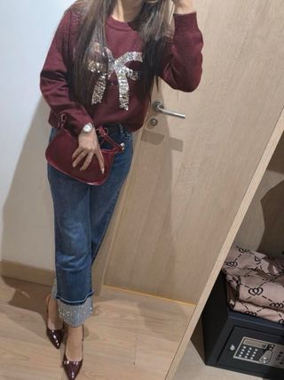 Abrigo gris largo mujer