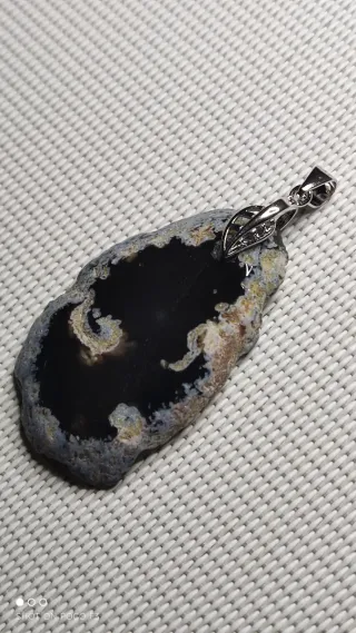 Colgante Ágata Negra Plata 925.