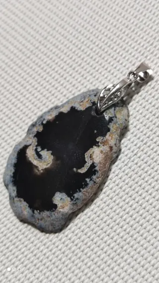 Colgante Ágata Negra Plata 925.