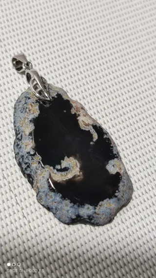 Colgante Ágata Negra Plata 925.