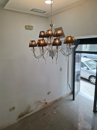 Lámpara de Lujo 12 Brazos + aplique a juego.