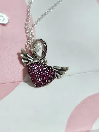 Gargantilla Pandora Corazón Con Alas De Ángel