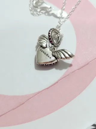 Gargantilla Pandora Corazón Con Alas De Ángel