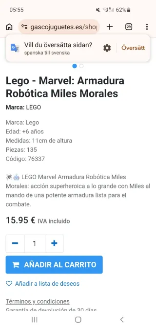 LEGO Marvel 76337 Miles Morales Mech Spiderman