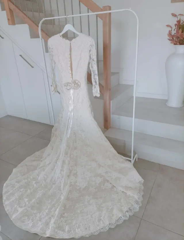 Abito da sposa pizzo Chantilly e Macramè