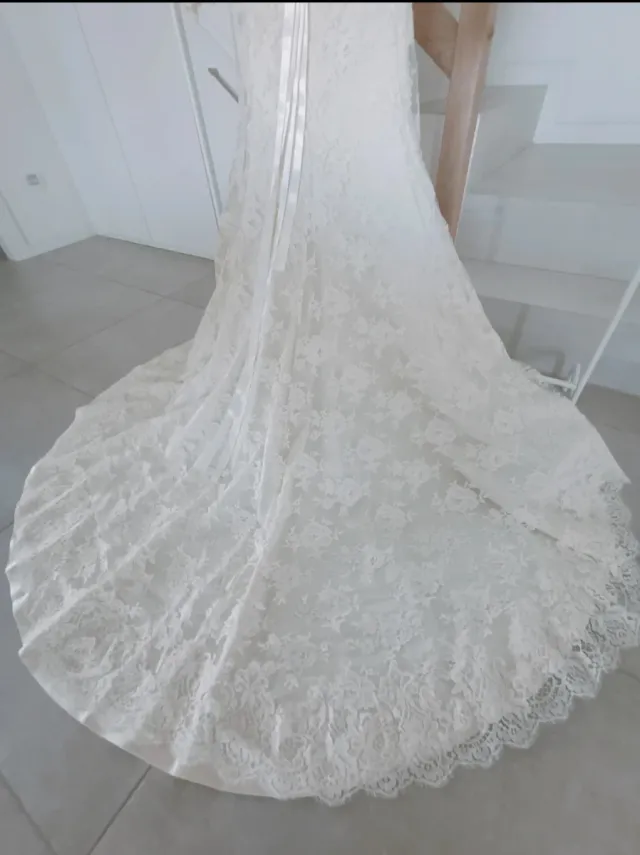 Abito da sposa pizzo Chantilly e Macramè