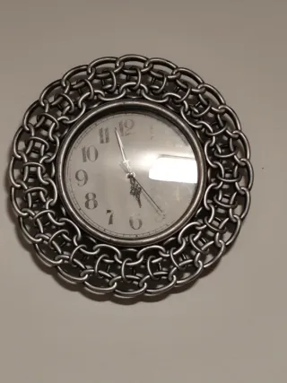 Reloj de pared imitación cadena acero