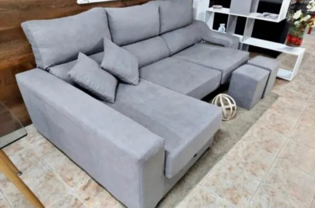 Sofá modular gris de tela