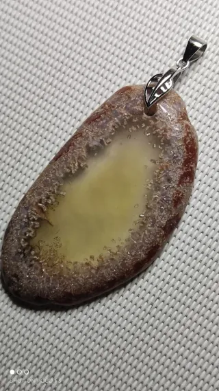 Colgante Ágata Amarilla Plata 925