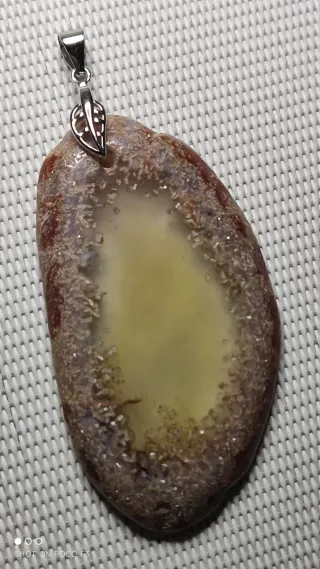 Colgante Ágata Amarilla Plata 925