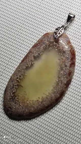 Colgante Ágata Amarilla Plata 925