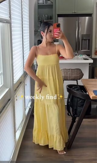 Vestido Zara amarillo tirantes largo