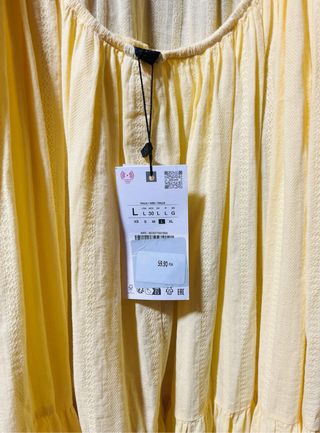 Vestido Zara amarillo tirantes largo