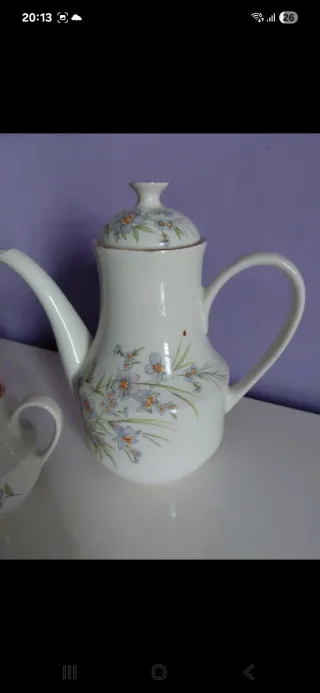 Teiera e lattiera vintage in porcellana