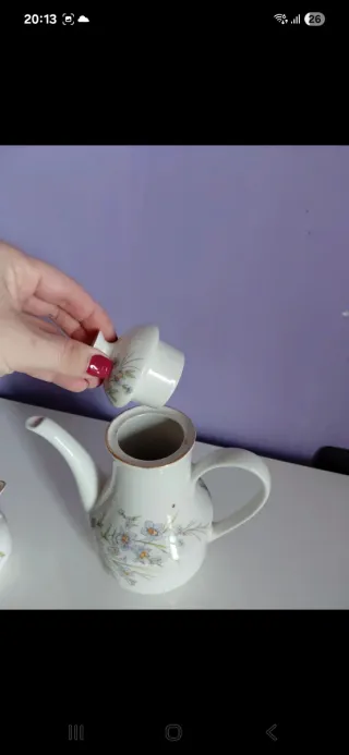 Teiera e lattiera vintage in porcellana