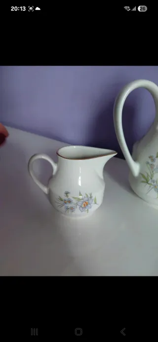 Teiera e lattiera vintage in porcellana